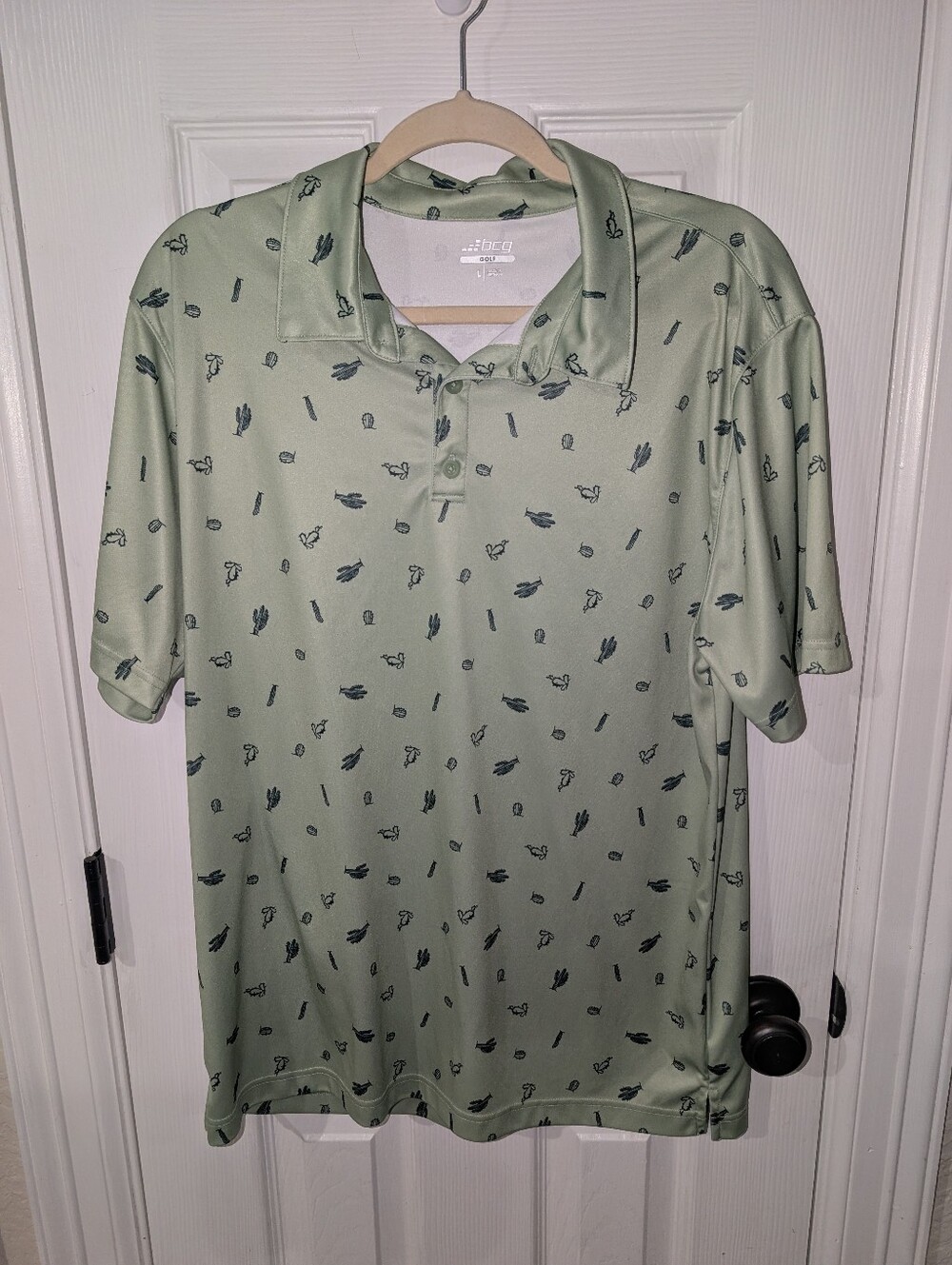 BCG Performance Polo Shirt - Sage Green Cactus